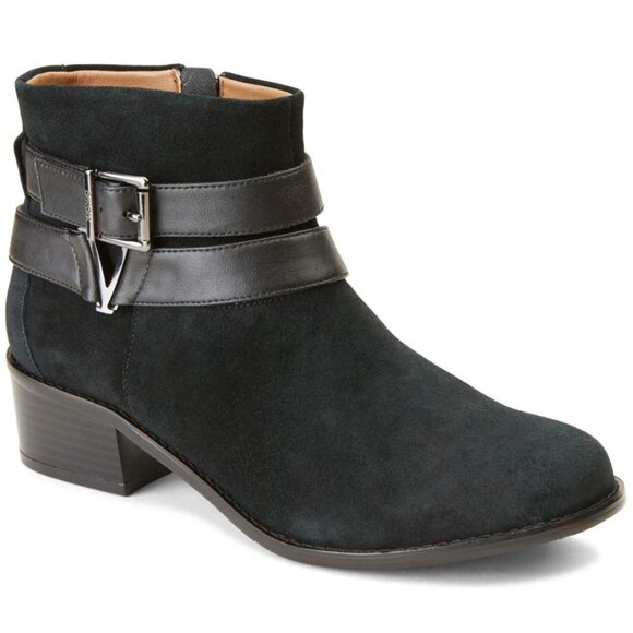 Vionic Women's Hope Mana Zip Up Ankle Boots $180 in Black Suede - Picture 1 of 13